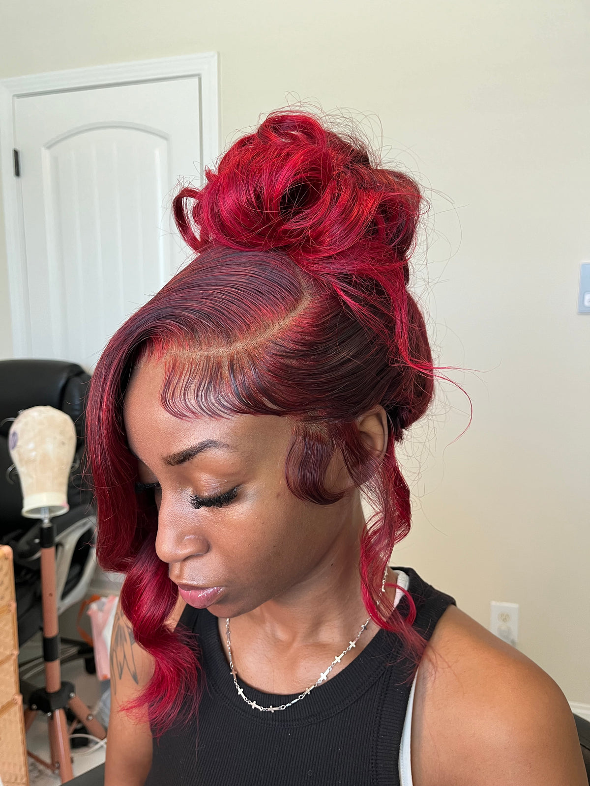 Body Wave 99J Red Colored Wig (200% Density)