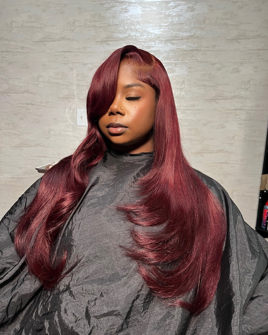Body Wave 99J Burgundy Colored Wig (200% Density)